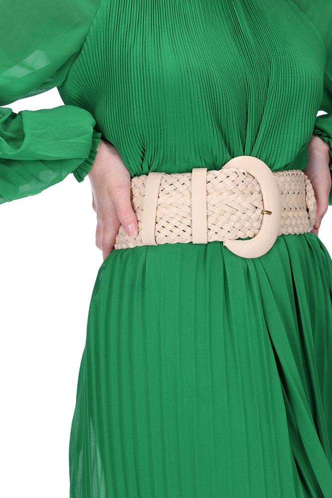 Augustine Leather Belt in Green, White, Nude, Navy or Black