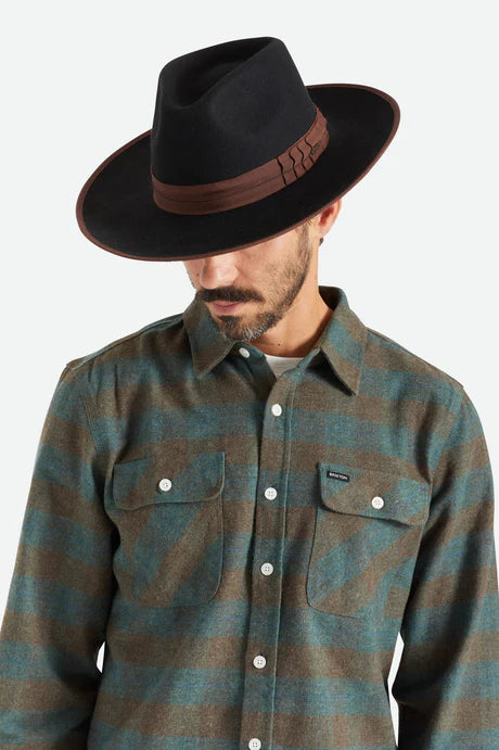 Brixton Reno Fedora in Black/Brown or Moss