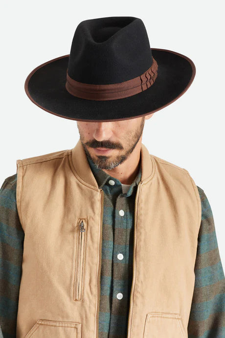 Brixton Reno Fedora in Black/Brown or Moss