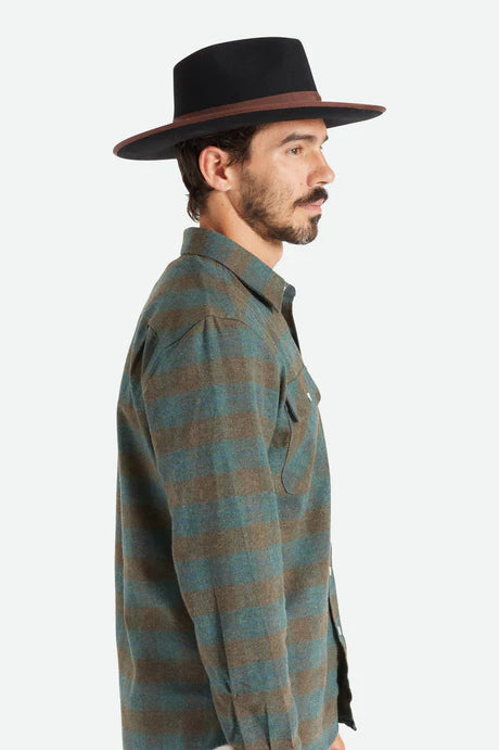 Brixton Reno Fedora in Black/Brown or Moss